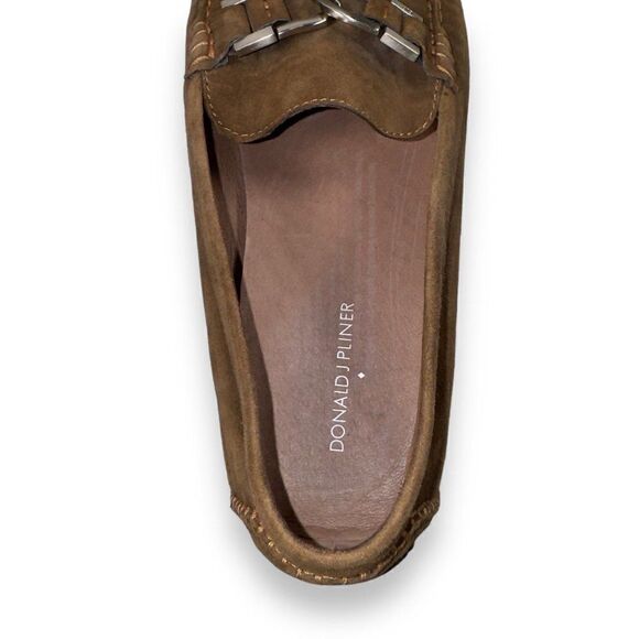 Donald J. Pliner Derrik Suede Slip-on Driving‎ Loafers Brown Men\'s 13